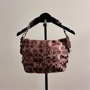 Vintage Y2K Coach Carly F13980 Optic Burgundy/Red Signature C Shoulder Bag